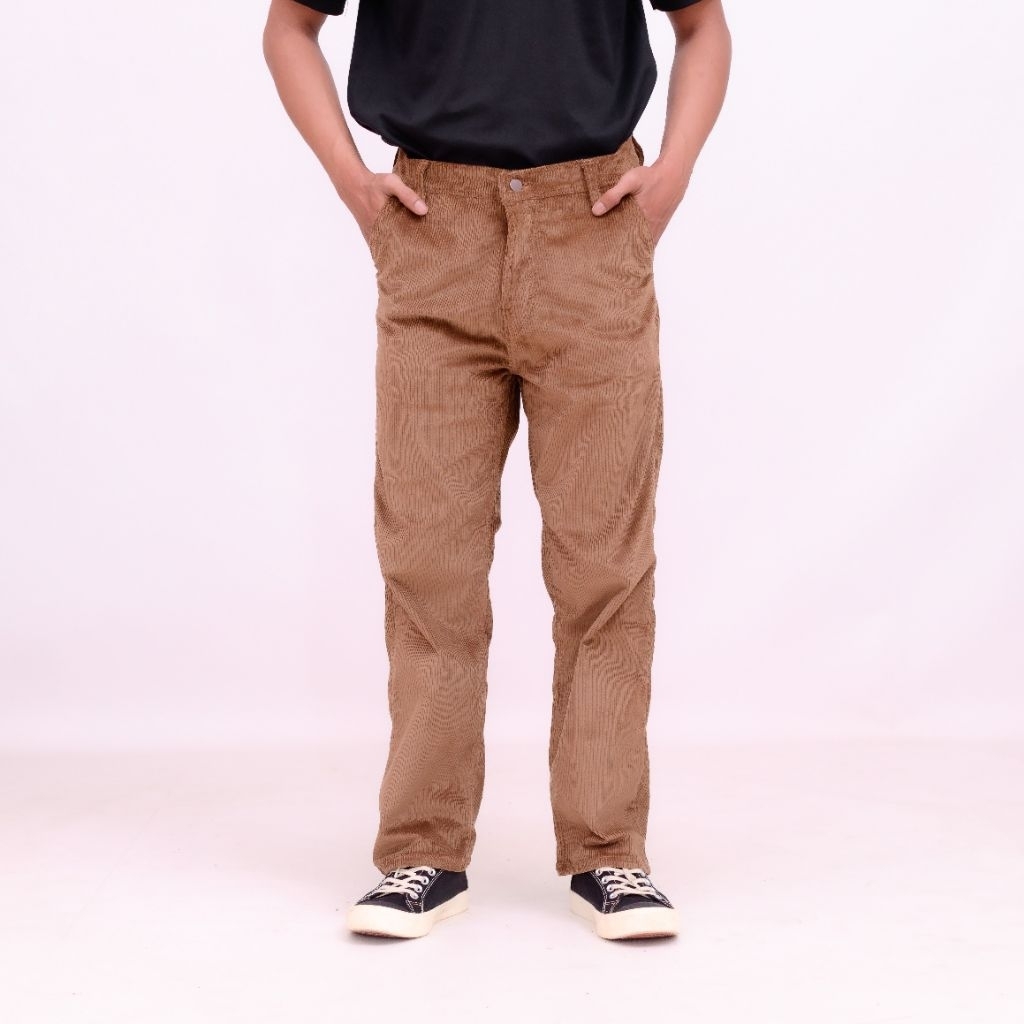 Celana Corduroy Panjang Pria Warna Mocca