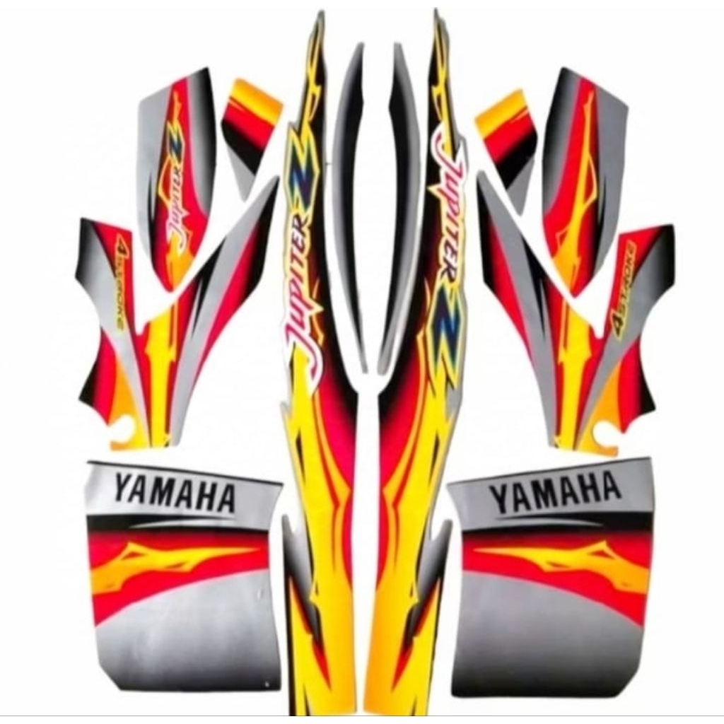 Striping Jupiter z hitam silver 2004 Striping lis Stiker Standar Ori Yamaha Jupiter Z 2004 Silver Hi