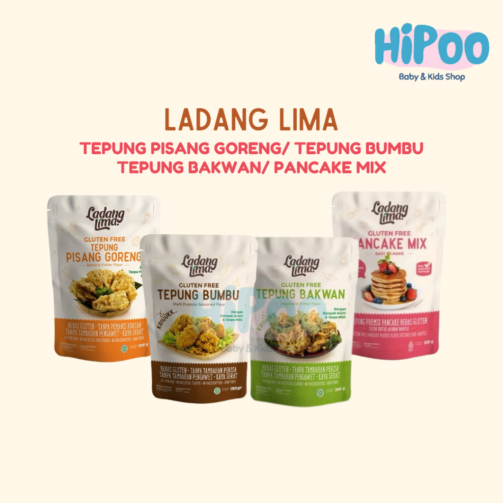 

LADANG LIMA - Tepung Bumbu Bebas Gluten Free, Tepung Pisang Goreng, Tepung Bakwan, Tepung Pancake