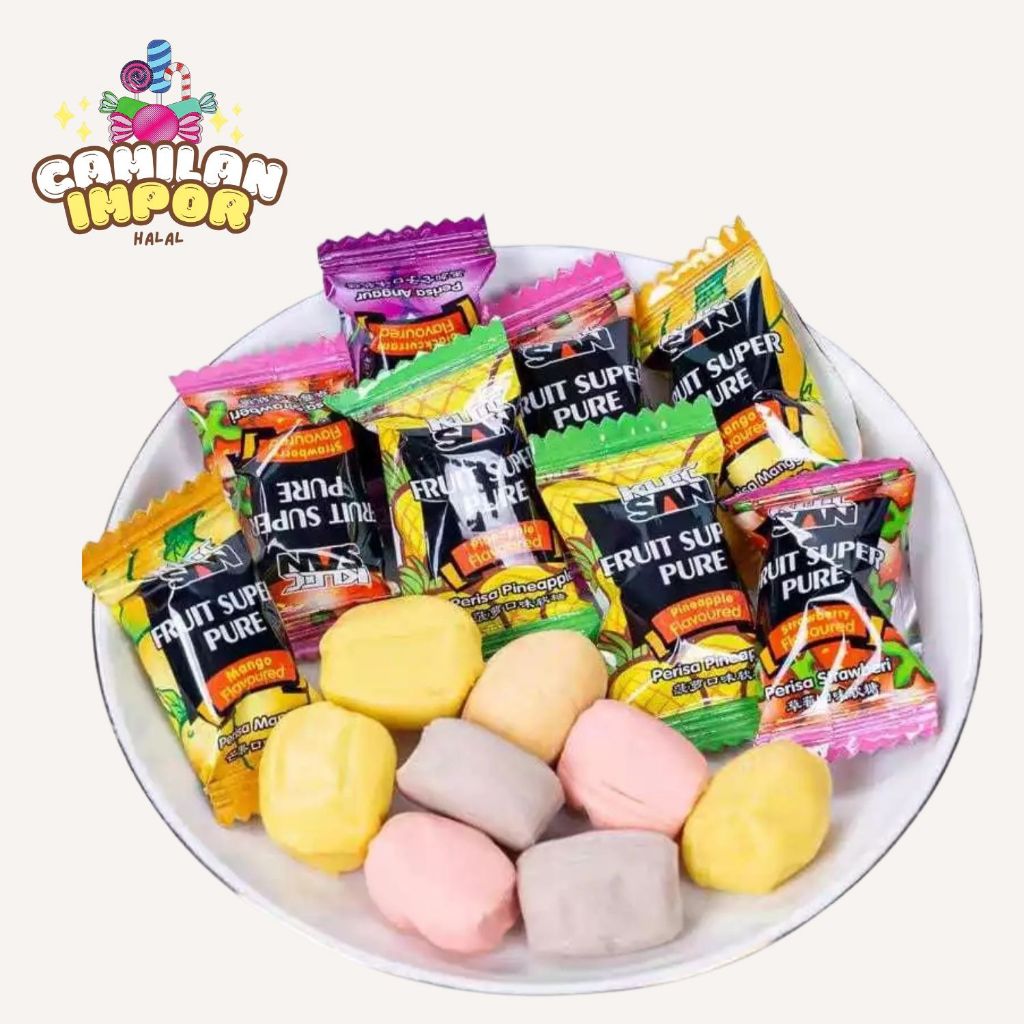

[ 100% HALAL ] Permen Buah dengan berbagai varian rasa Permen Lunak viral ( Dapat 106 Biji )