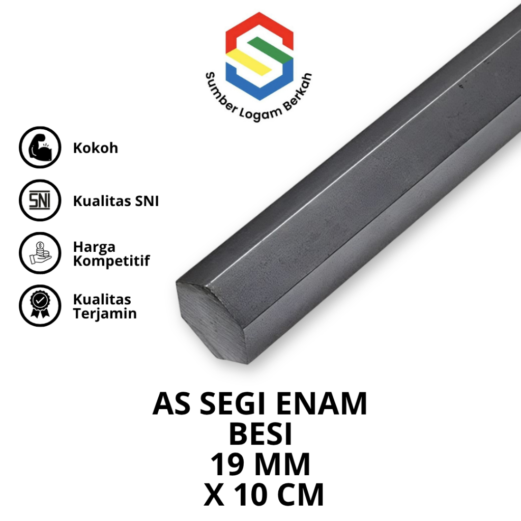as segi 6 besi 19 mm