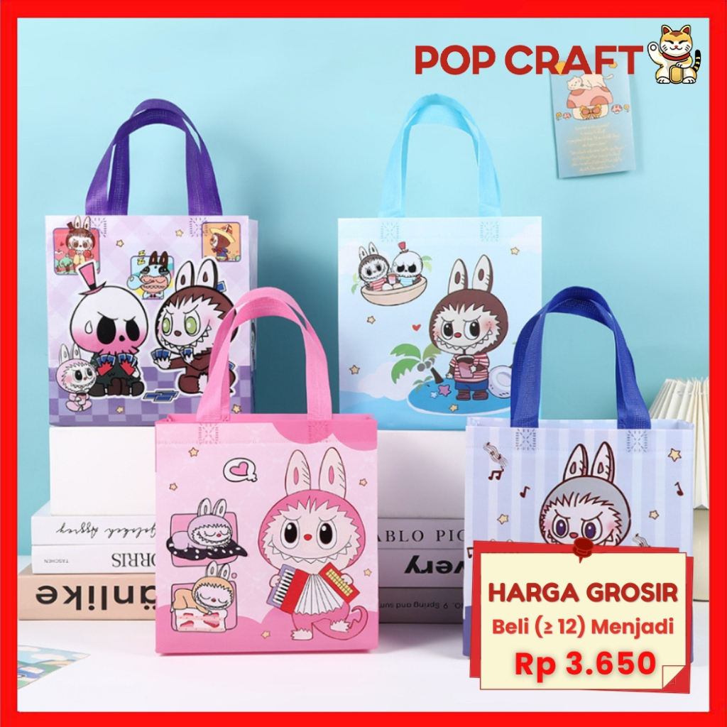 

PC Goodie Bag Ulang Tahun Tas Hadiah Karakter Kartun Lucu Hand Bag Kado Goodie Bag / Tote Bag MMG19