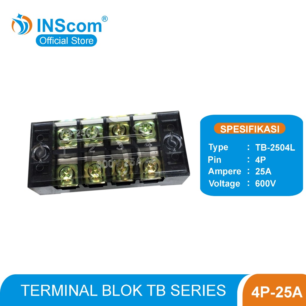 TERMINAL BLOK 4 POLE 25A / TERMINAL BLOK TB 2504 INSCOM