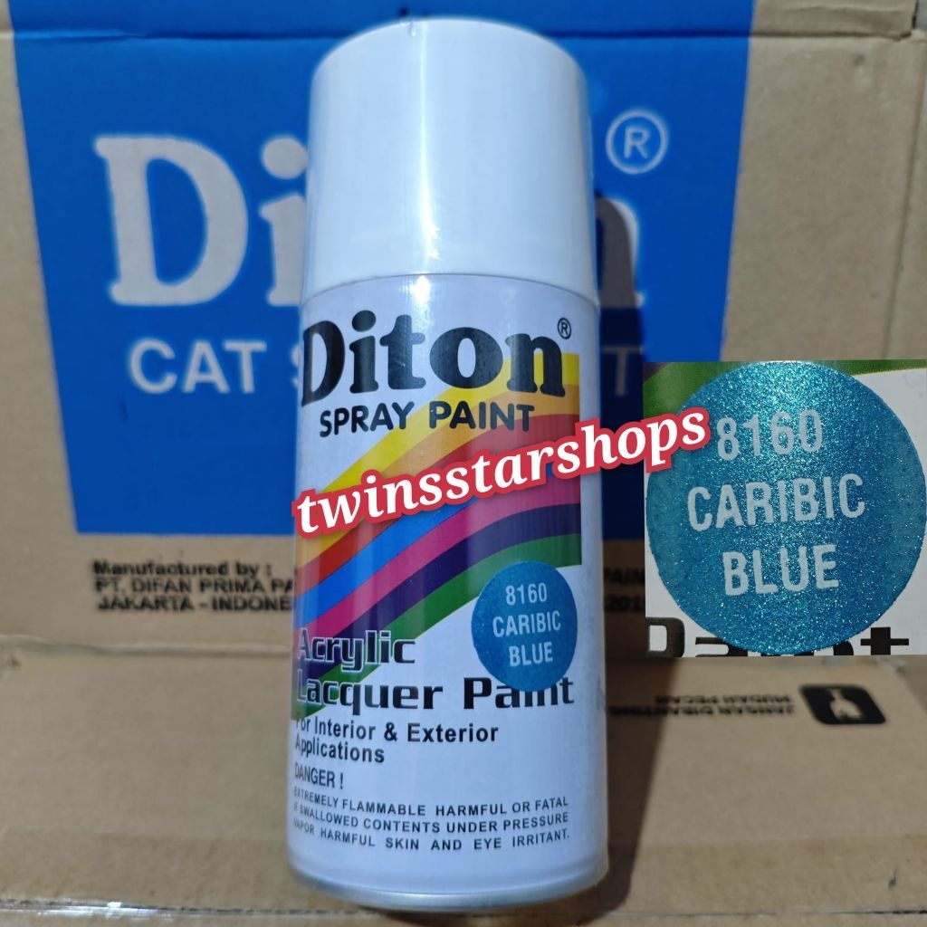 Pilok Pilox Pylox Cat Diton Biru Metalik Caribic Blue 8160 Metalic Glosy Mengkilap Spray Paint 300cc