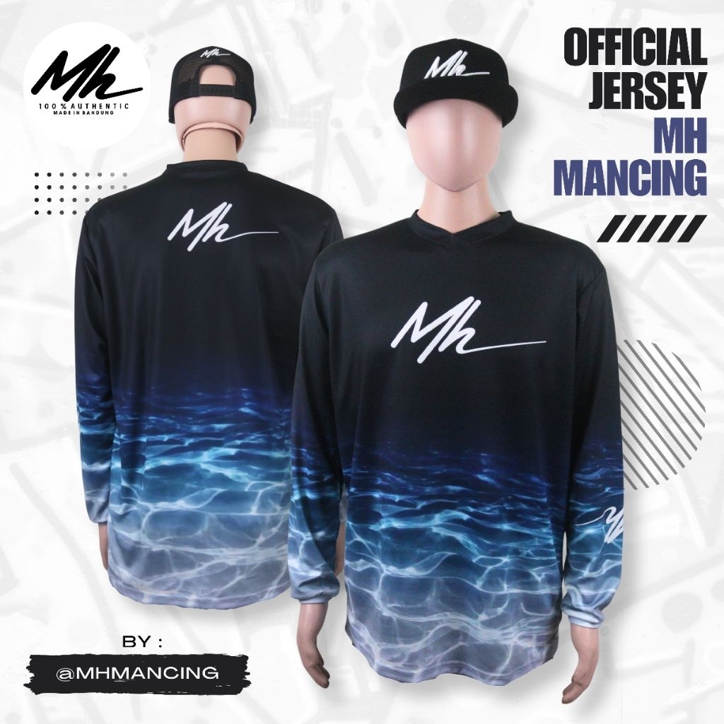 Jersey Mancing Dryfit MH Mancing | Jersey Motif Air Laut UV Protection Adem Terbaru