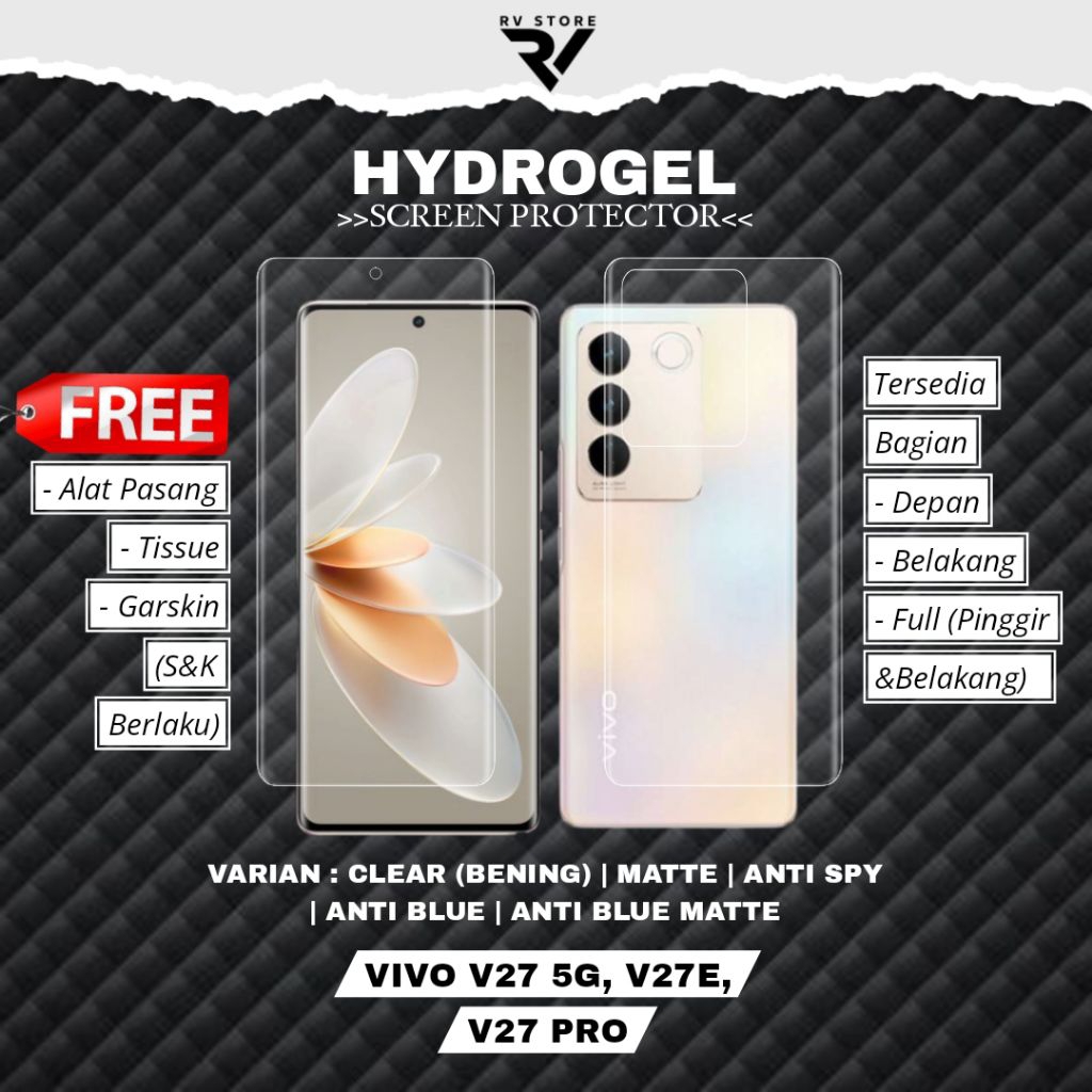 Anti Gores Hydrogel Vivo V27 5G, V27e, V27 Pro