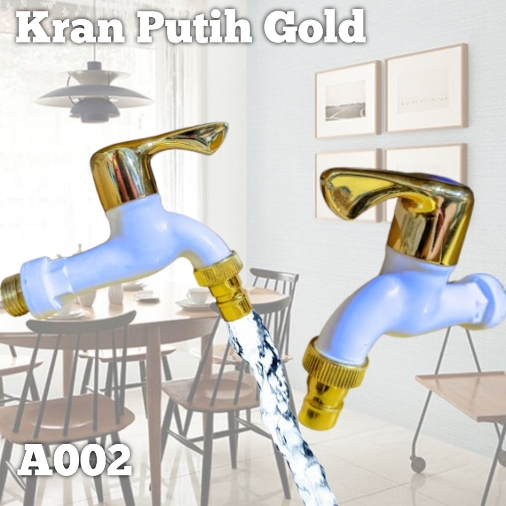Kran Air Putih Gold | Kran Air Hitam Gold | Kran Air dinding