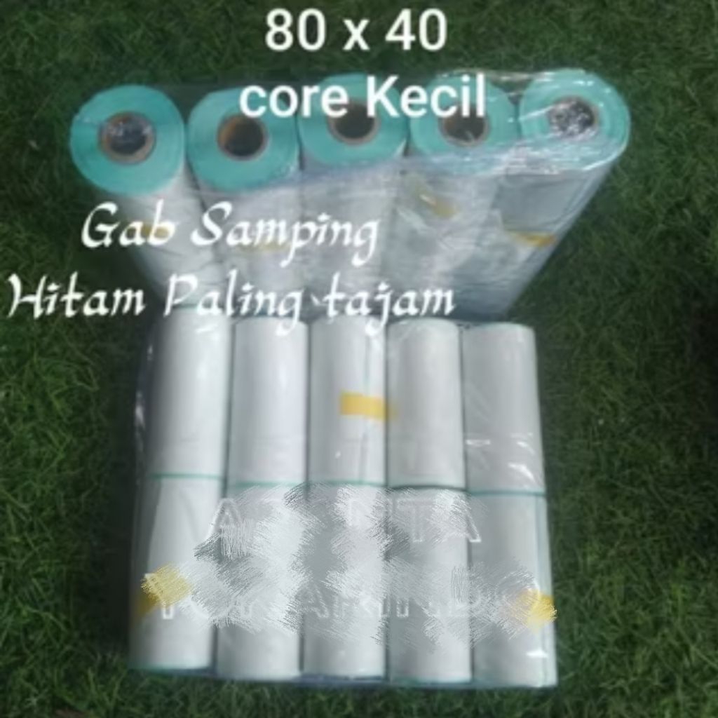 

LABEL STICKER THERMAL PRINT 80 MM X 40 CORE. KERTAS PRINT RESI