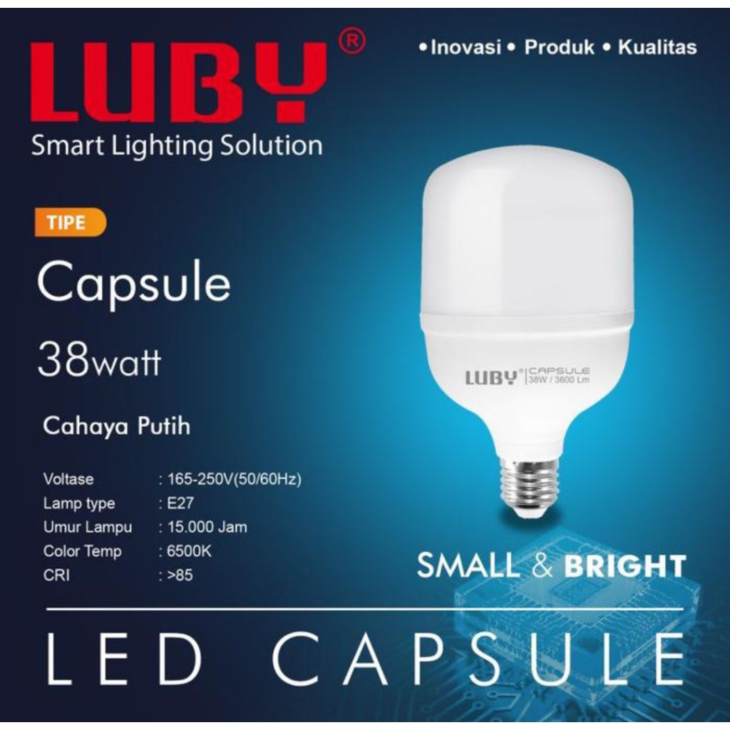 Lampu Led 38 Watt Luby Capsule/Bohlam Led 38w Luby Capsul