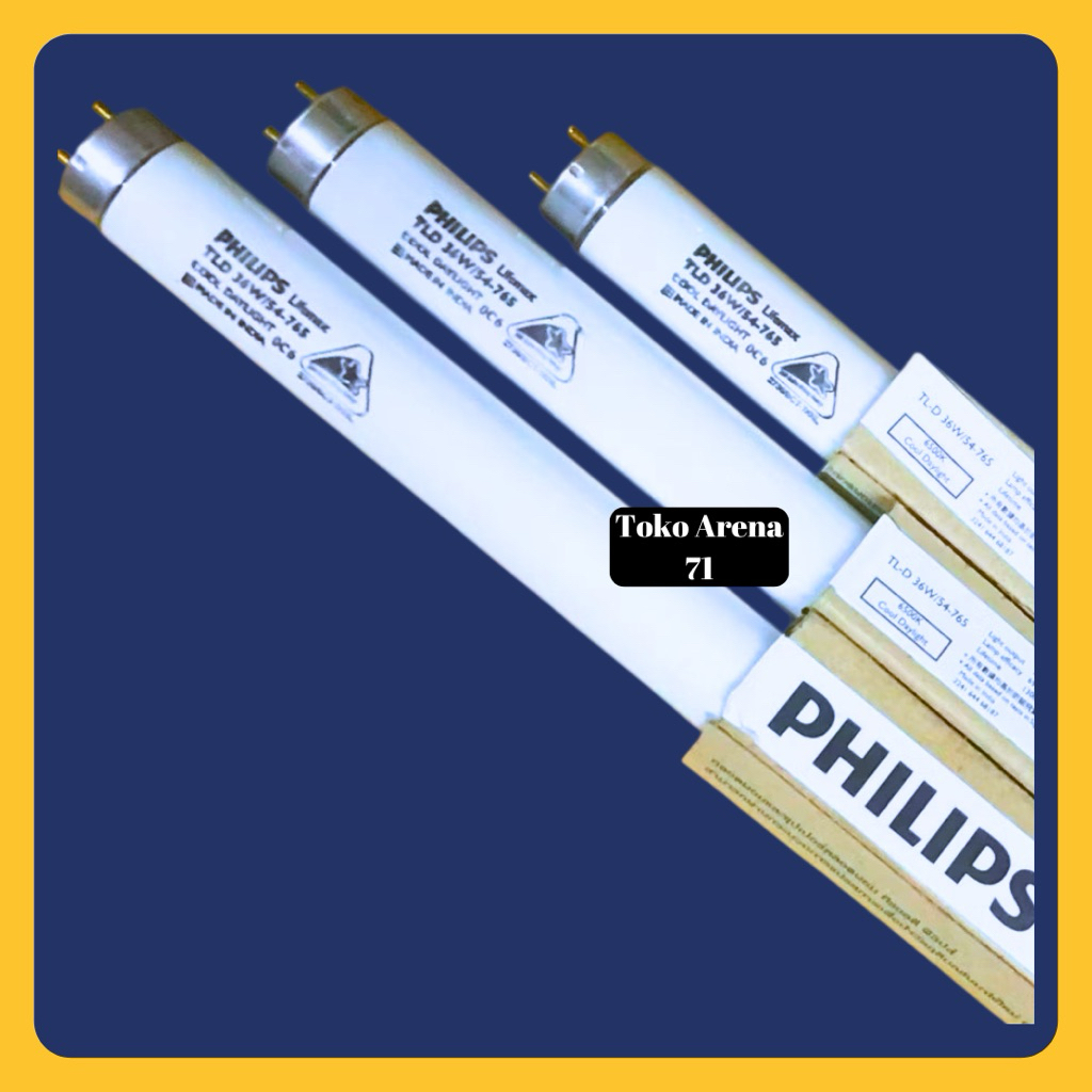 (HANYA GRAB) LAMPU TL-D 36WATT 36 W NEON PANJANG PHILIPS LIFEMAX TL 36W 36 WATT NEON TLD PHILIPS 765