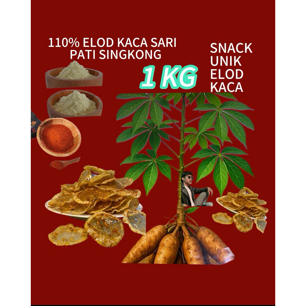 

Elod kaca - makanan ringan sbring elod kaca pedas 250 gram snack pedas cemilan saripati singkong