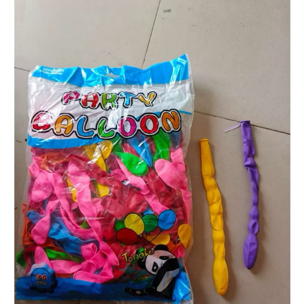 balon kacang panjang kecil isi 100 warna warni