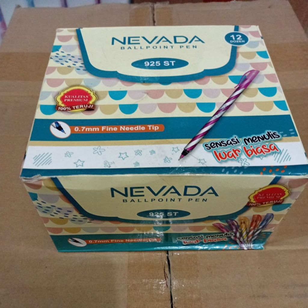 

Nevada ballpoint pen hitam 1 box / 12 lusin