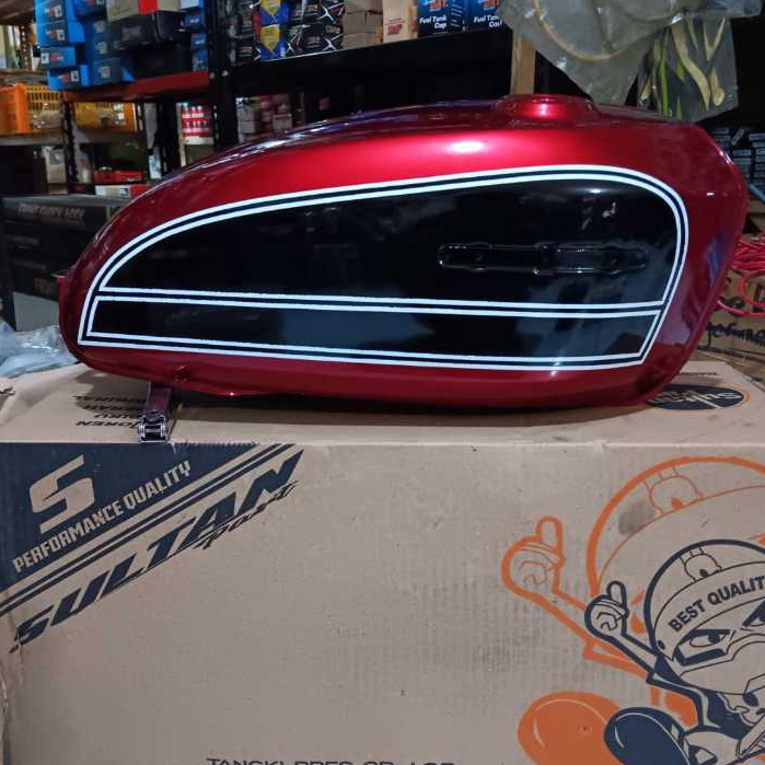 Tangki CB 125 Sultan Tengki Tanki CB125 Merk Sultan Warna Merah Putih Biru Hitam Oren Glossy