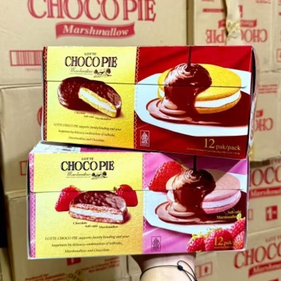 

(1 BOX) LOTTE CHOCO PIE MARSHMALLOW 26 GR ISI 12 PCS