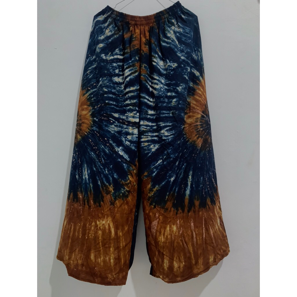 celana bom bali warna cokelat biru