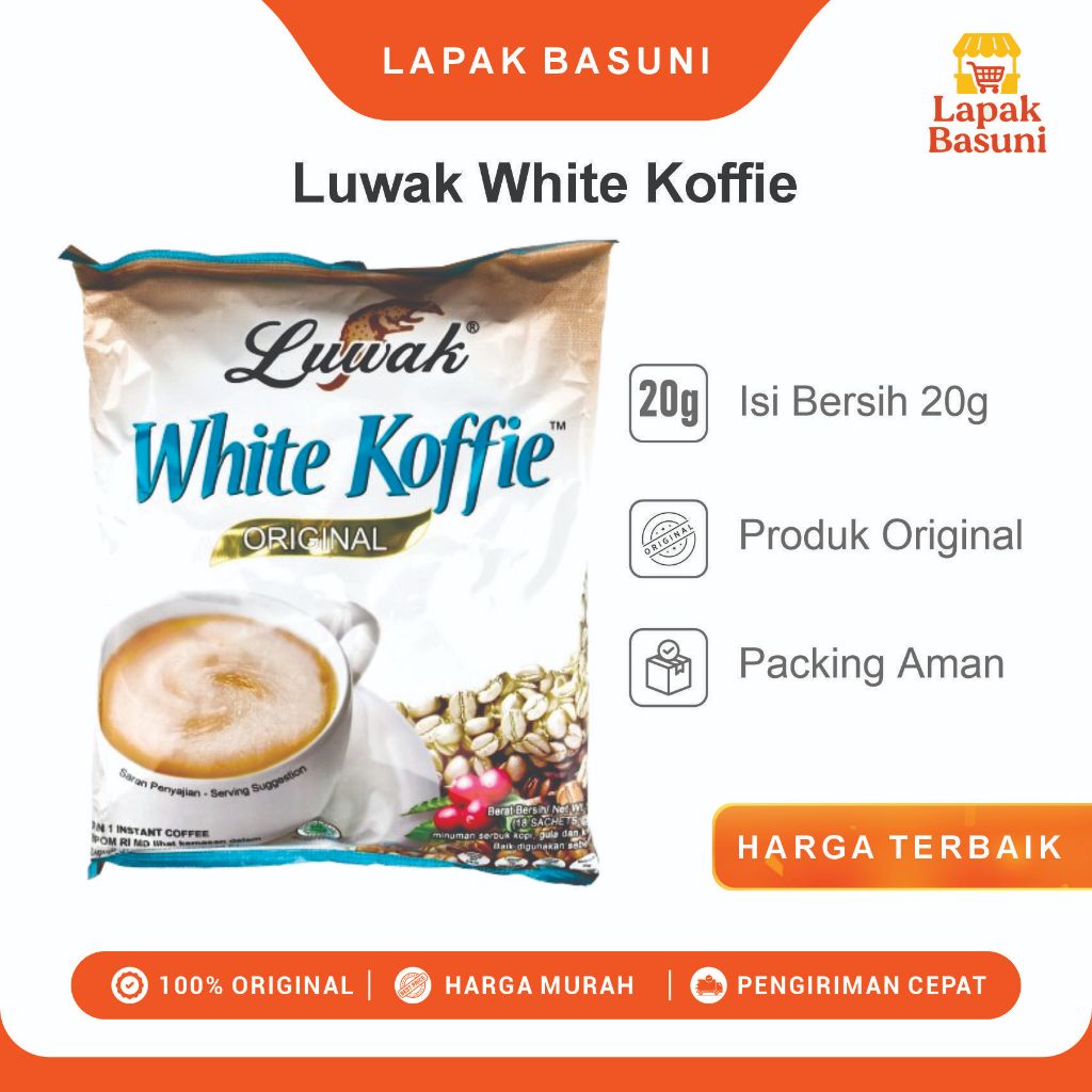 

Kopi Instan LUWAK White Coffee Original Kemasan sachet 20g