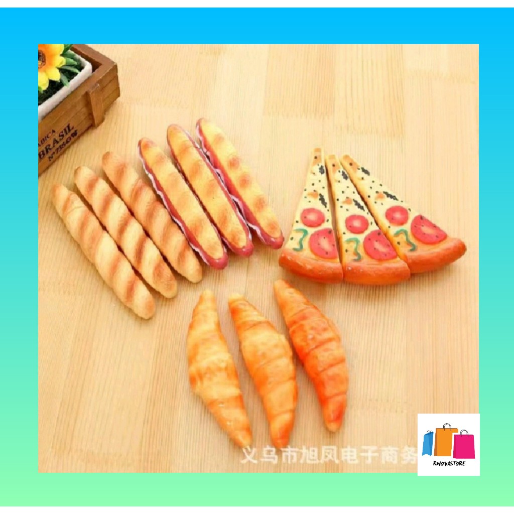 

Bolpoin pulpen bentuk pizza roti hotdog kroisan unik cute lucu esteti aestetic alat tulis