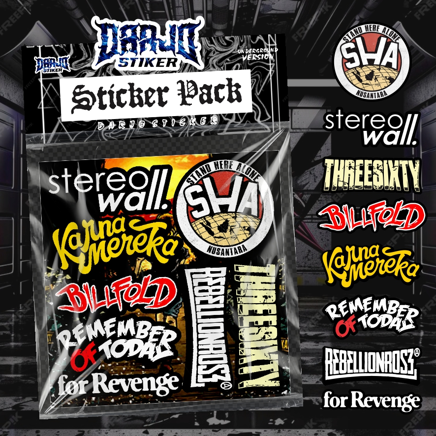 

Stiker Package Band POP PUNK/MELODIC/PUNK ROCK " VOL 1 " Glossy Anti Air Tinggal Tempel