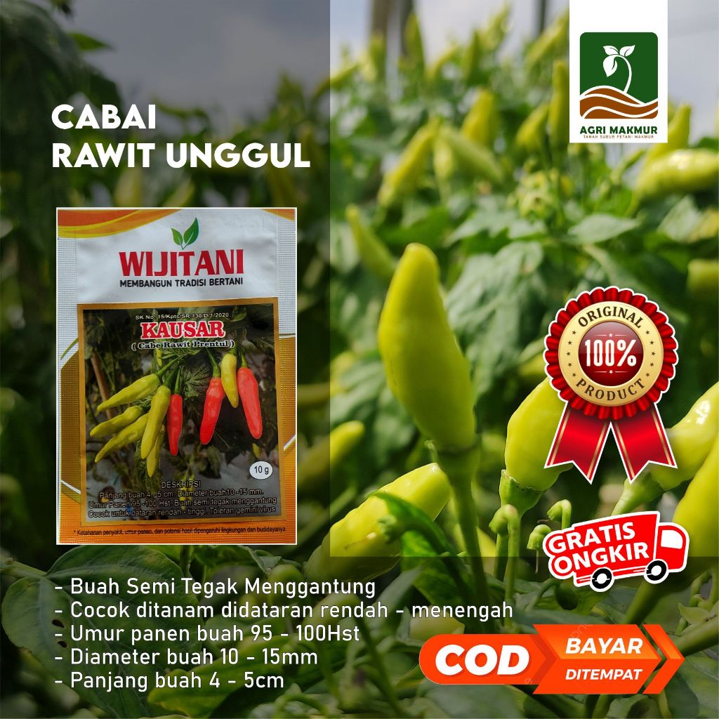 Benih Cabai Rawit Kausar Wijitani Seed - Cabai Rawit Unggul 10gr