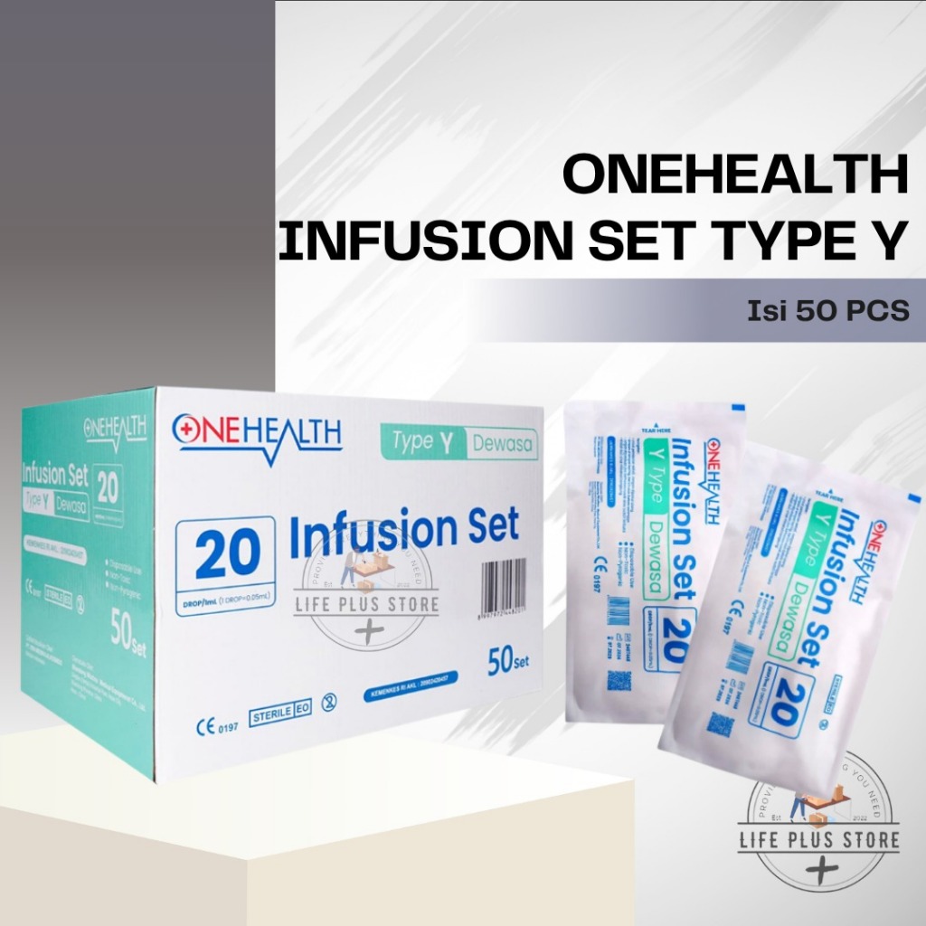 Onehealth Infus Set Y Infusion Lengkap Type Y Jarum Infus Anak Dewasa 1 Box isi 50 Pcs