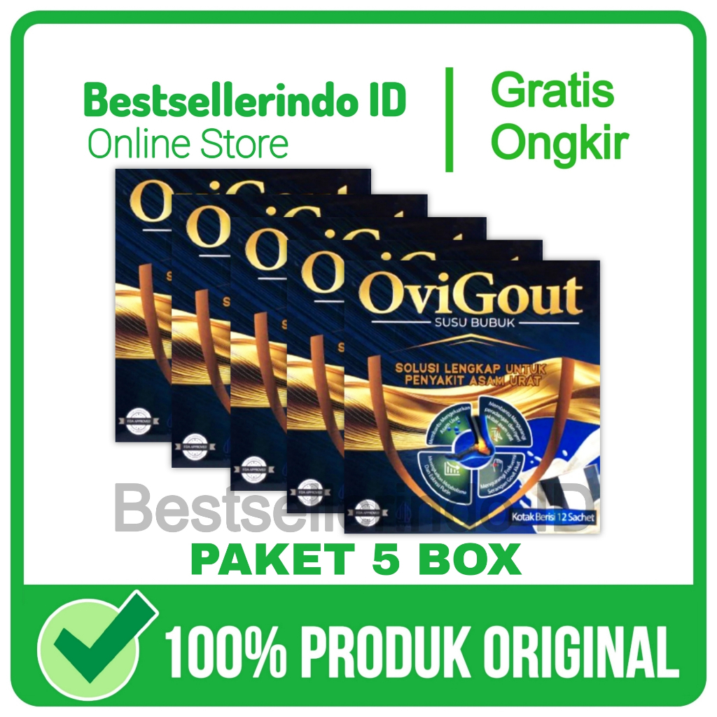 

5 Box Susu Ovigout Original Asli Untuk Mengobati Asam Urat Kolesterol Dan Nyeri Sendi