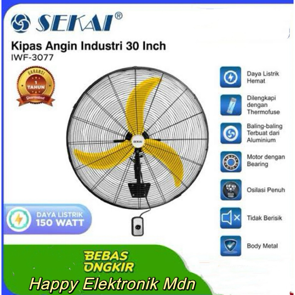 SEKAI IWF 3077 SEKAI Kipas besi 26 inch kipas 26 inch /30 inch sekai kipas wall fan 20 inch kipas in