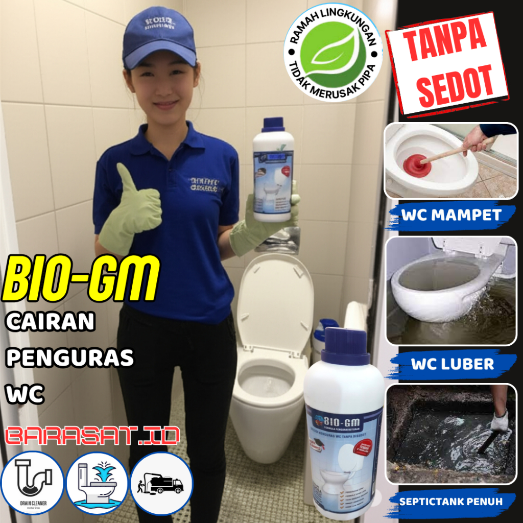 Bio GM 500 ml wc mampet tanpa sedot Pengurai Material Organik pada Saluran Air