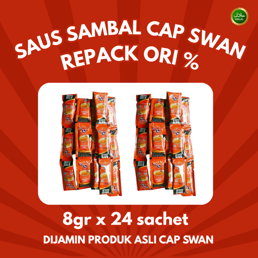 

Saus Sambal Bawang Cap Swan 1 Pack Isi 24 Sachet