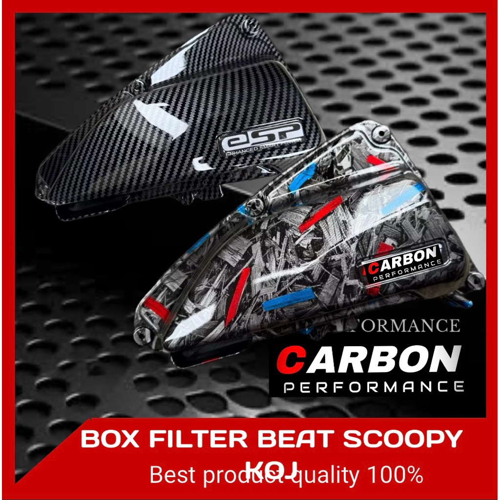 TUTUP FILTER BEAT DELUX CARBON FORGED ▪️SCOOPY NEW CARBON -Scoopy Genio 2020/2021 carbon wtp motif k