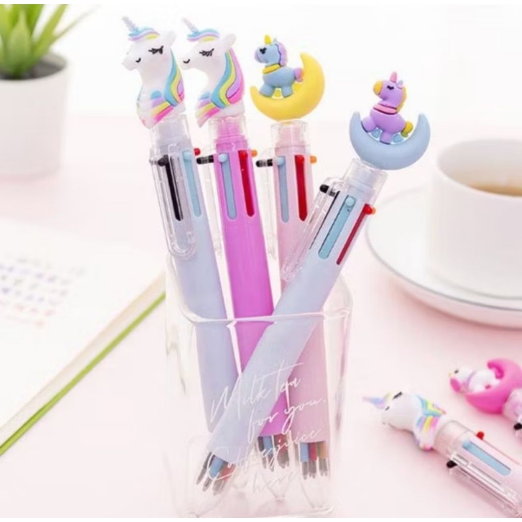 

Pena Karakter Mekanik 6 Warna Unicorn Full Moon Pulpen Karakter Unicorn