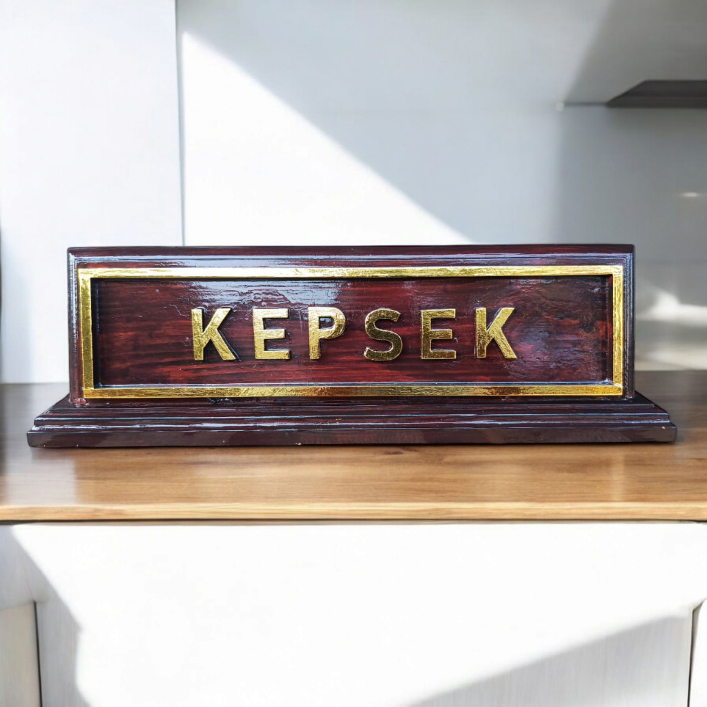 

Papan Nama Jabatan Keterangan Meja Kayu huruf Timbul