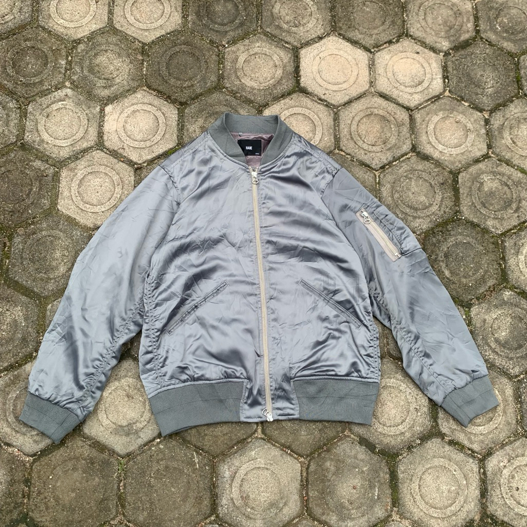 Hare bomber jacket double zipper