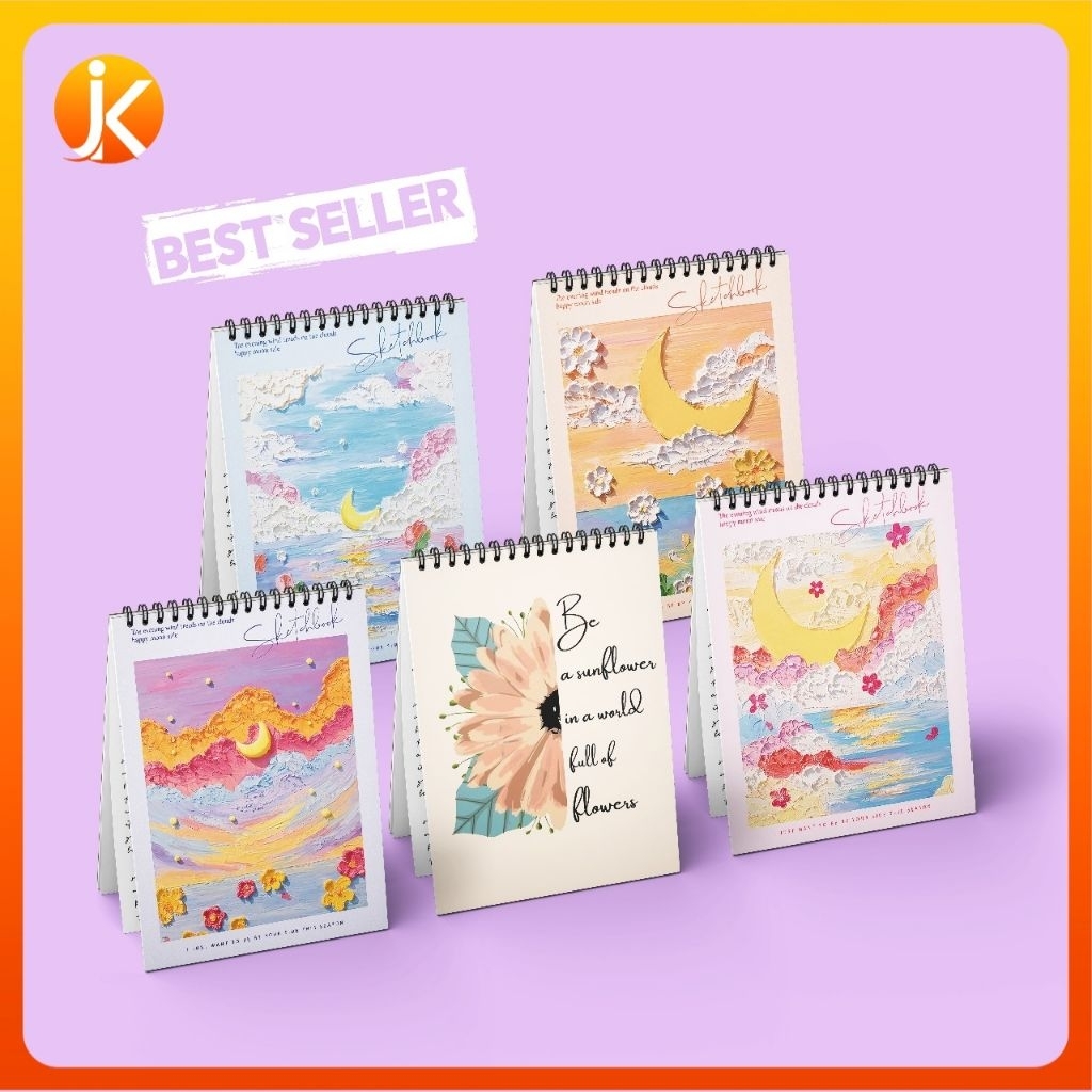

indojaya Sketchbook A5 Desain Aesthetic Buku Catatan Vertikal Jilid Spiral 40 Lembar/80 Halaman Murah