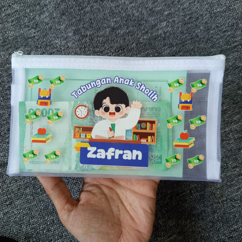 

POUCH JARING BUKU TABUNGAN BISA CUSTOM GAMBAR DAN NAMA ANAK
