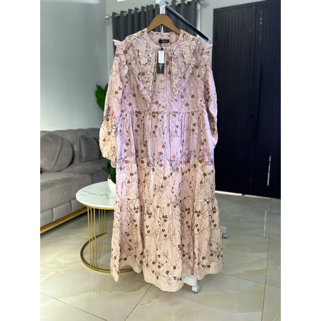 gamis bordir abiyan, namira