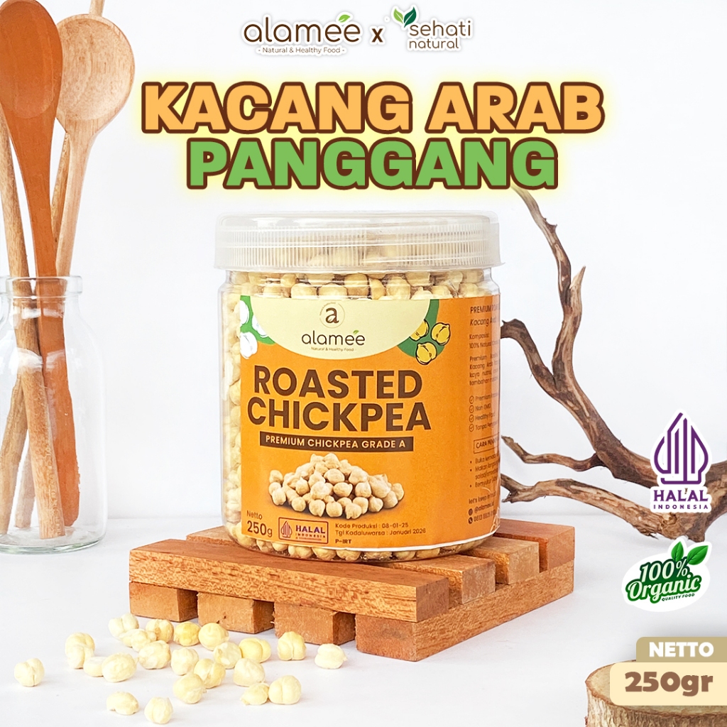 

ALAMEE Kacang Arab Panggang Roasted Chikpea Kacang Adas Gurih Matang Siap Makan PREMIUM 250gr