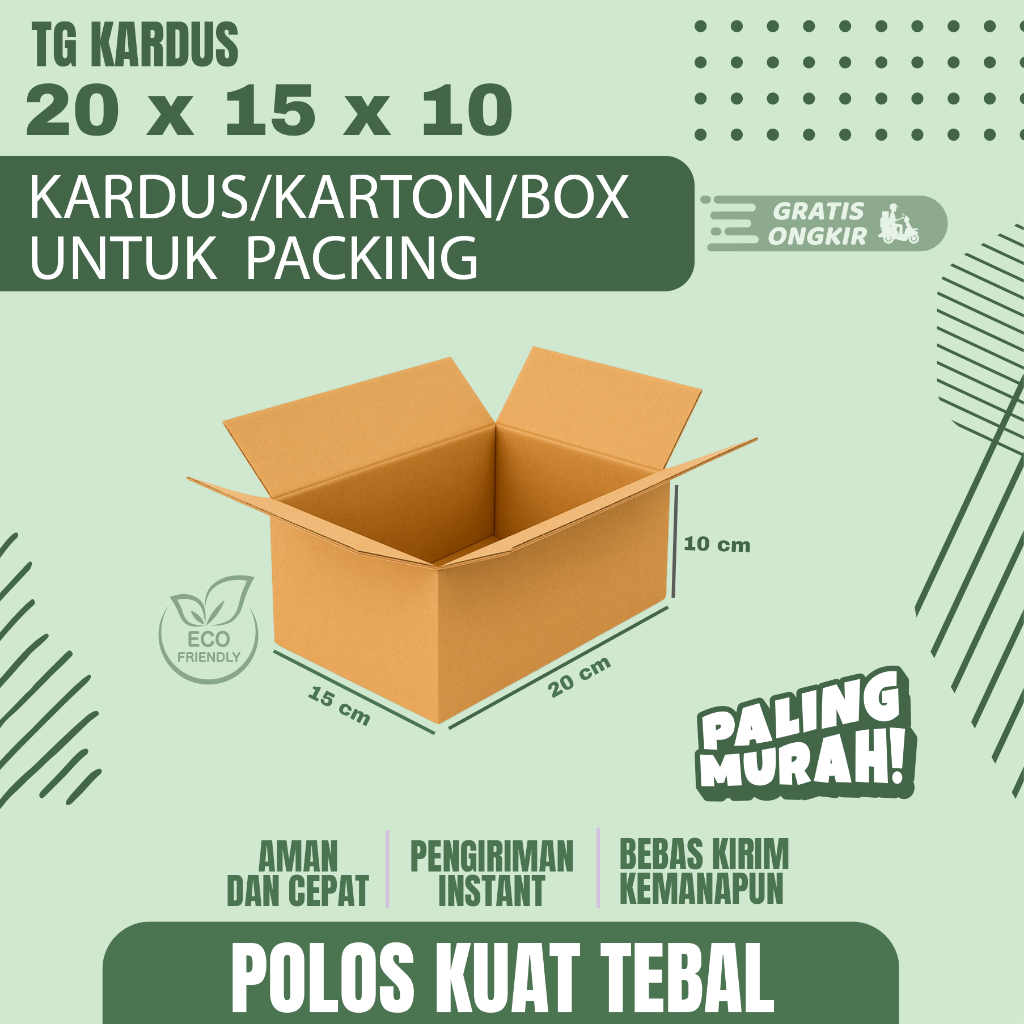 

Tg kardus-Kardus Packing Ukuran 20x15x10 Polos Box Cogurated tebal kuat