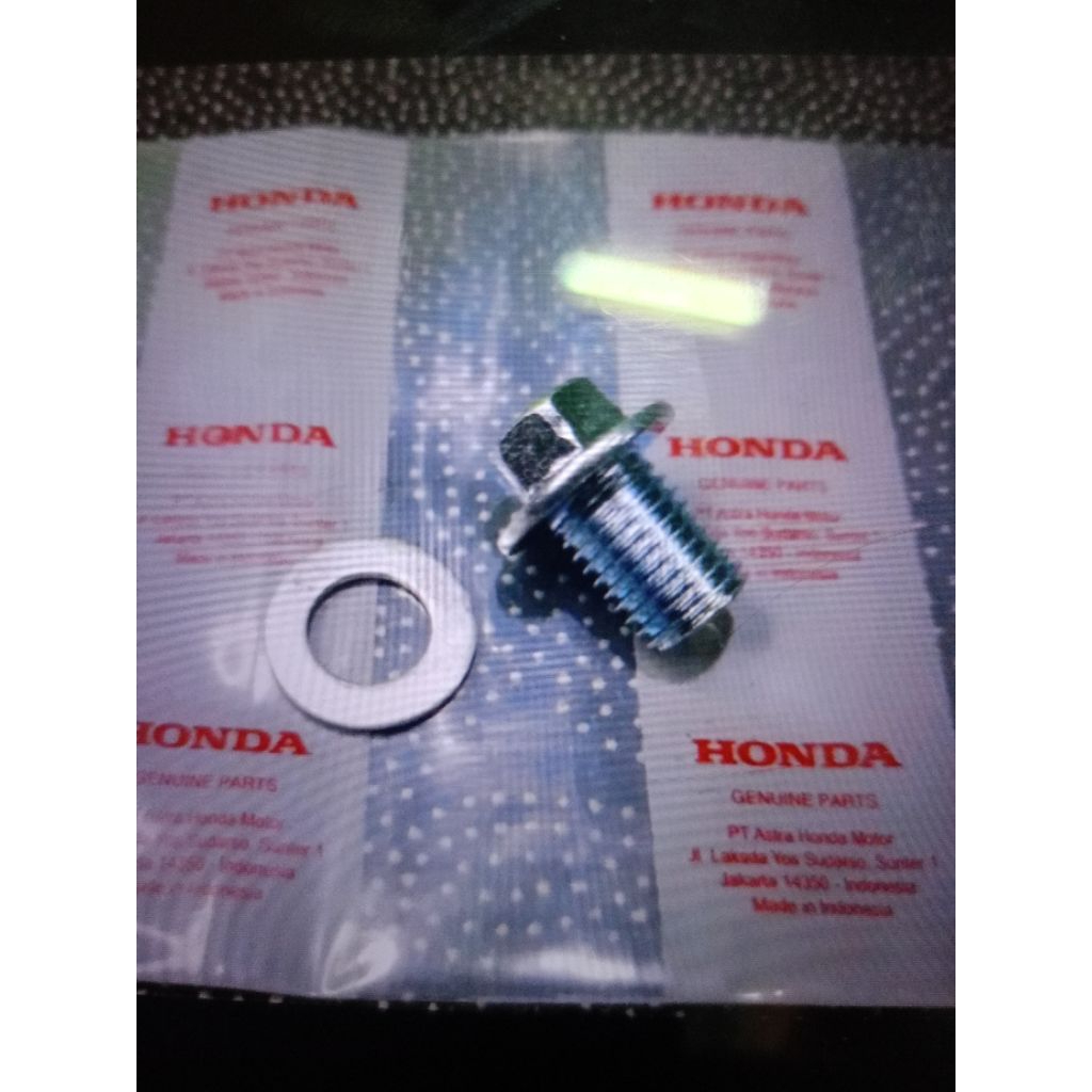 BAUT TAP OLI TUTUP PEMBUANGAN OLI HONDA BEAT VARIO SCOOPY SOACY GENIO. OLI GARDAN - BAUT TAP OLI BAW