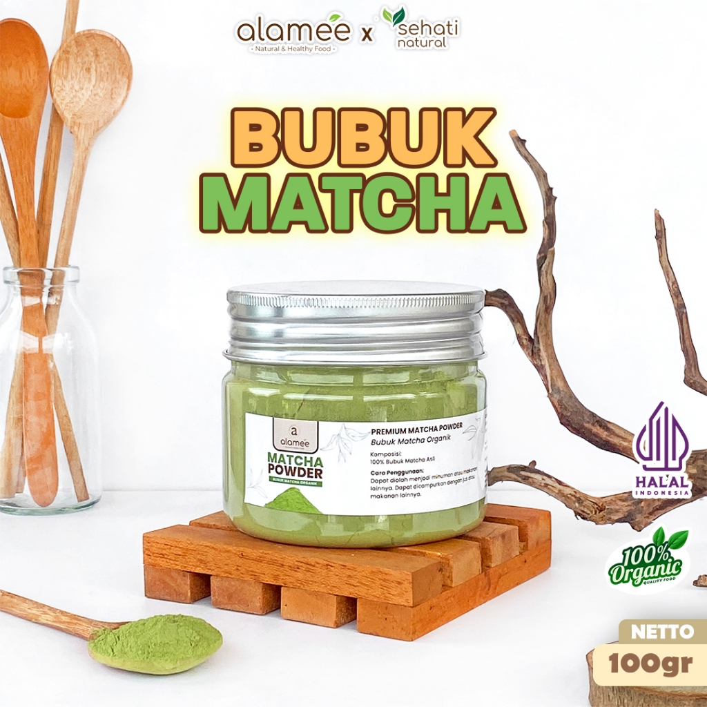 

ALAMEE Matcha Powder Minuman Teh Matcha Pure PREMIUM Matcha Tea Powder Tanpa Campuran Gula 100gr
