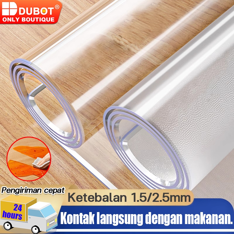 DUBOT Plastik Mika bening tebal 1.5/2.5mm Taplak Meja TransparanTaplak meja makan beningTaplak Meja 