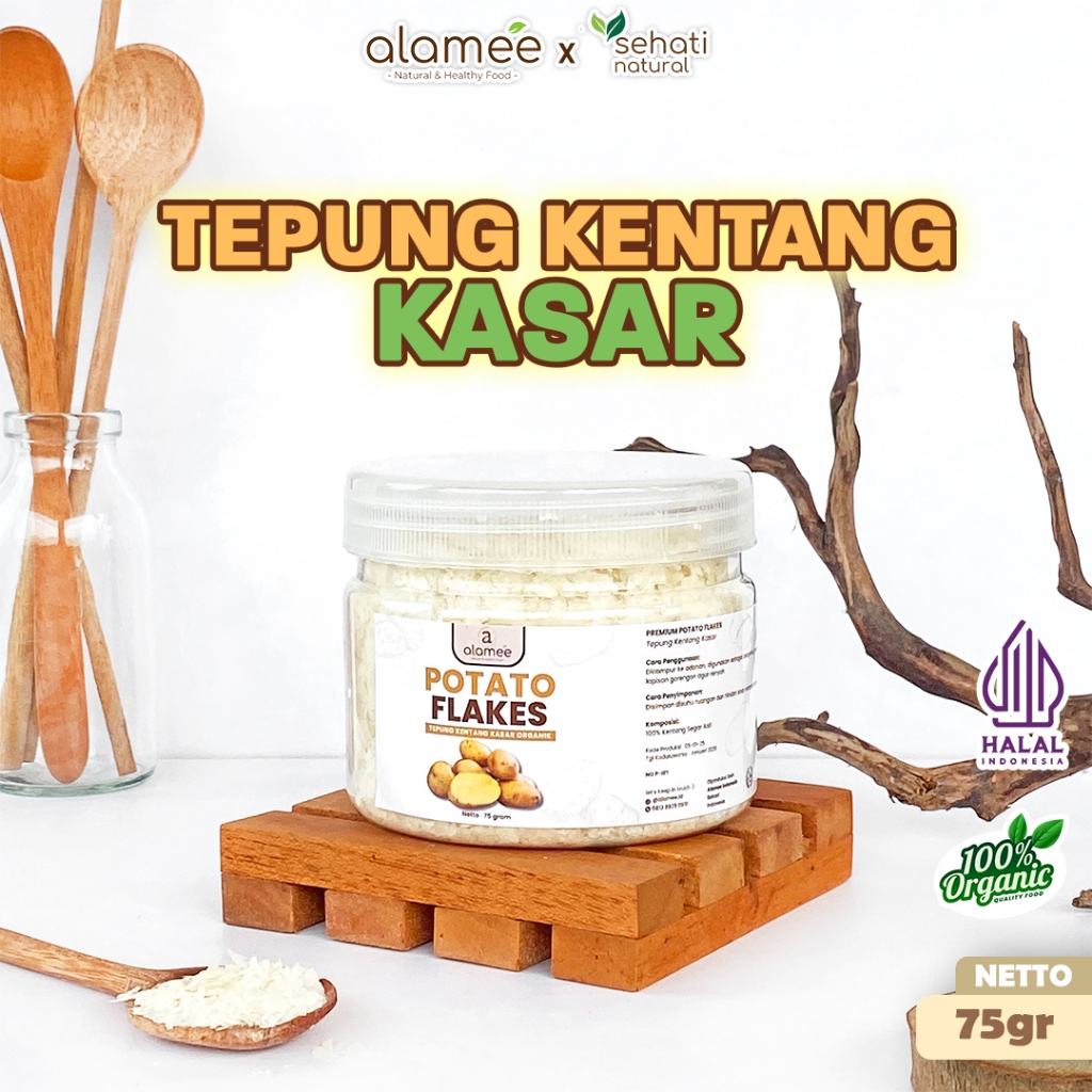

ALAMEE Tepung Kentang Serpih Potato Flakes Premium Tepung Kentang Kasar PREMIUM 75gr