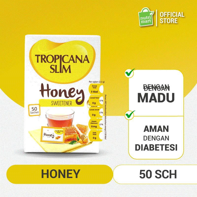 

Tropicana Slim Sweetener Honey 50sch - Pemanis untuk Bantu Batasi Gula