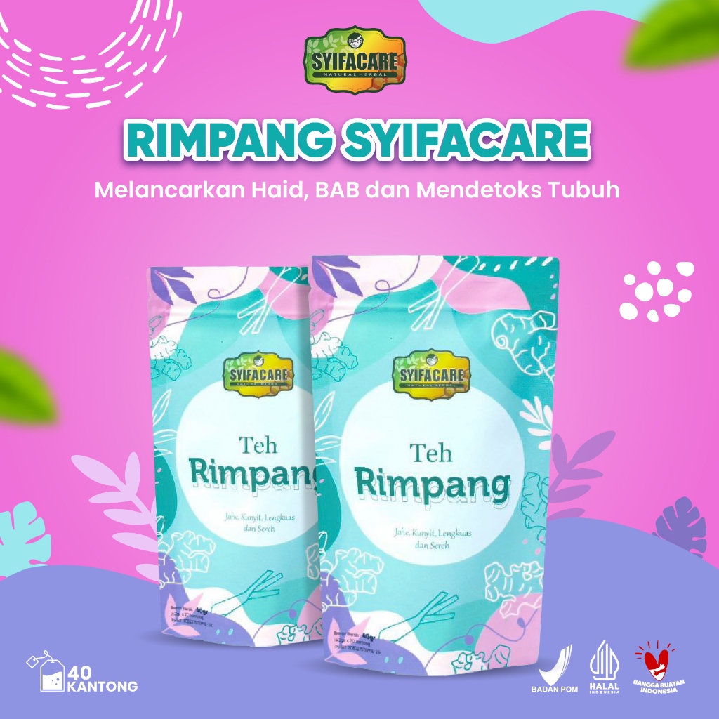 

Paket 2 Pouch Teh Celup Rimpang Syifacare Teh Rimpang Bahan Herbal Alami 40gr BPOM