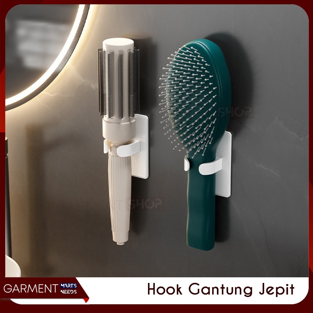 MHOOKSI - Hook Gantungan Tempat Sisir Catokan Rambut Shaver Rak Cermin Salon Kabinet Wastafel Kamar 