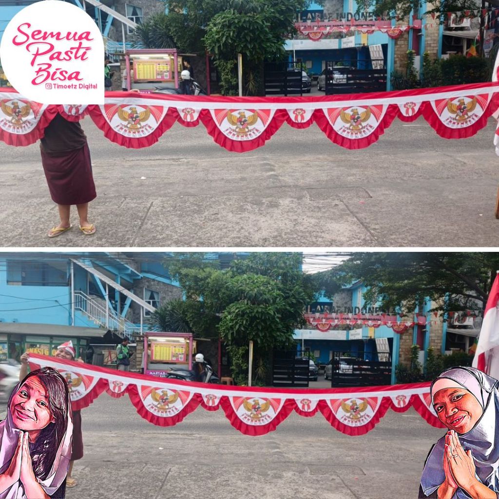 Bendera Umbul-Umbul Gelombang Merah Putih Garuda - Bendera umbul-umbul Resplang / Bagroung Garuda 5 
