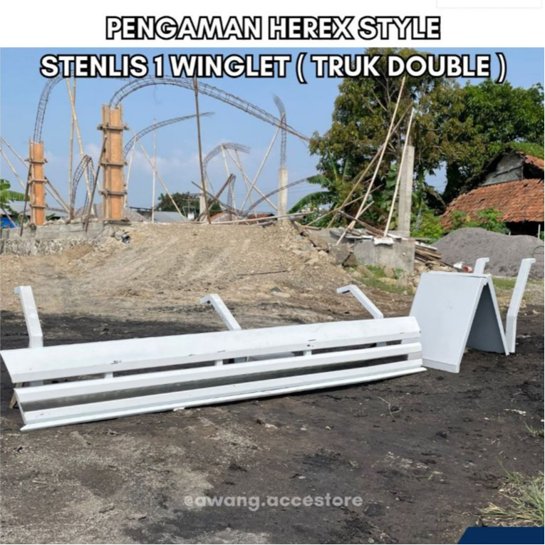 pengaman herex perisai samping truk Double 1stenlis+winglet model baru slebor cikrak spakbor herex