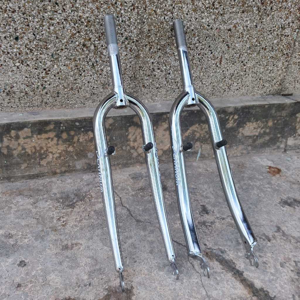 Fork Rigid Sepeda Federal 26 Inch Drat Cantilever V Brake Crome insert 22.2