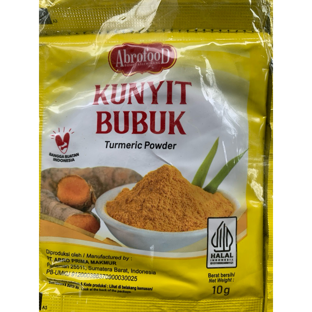 

kunyit Bubuk 10 g x 12 sache / dari Abrofood