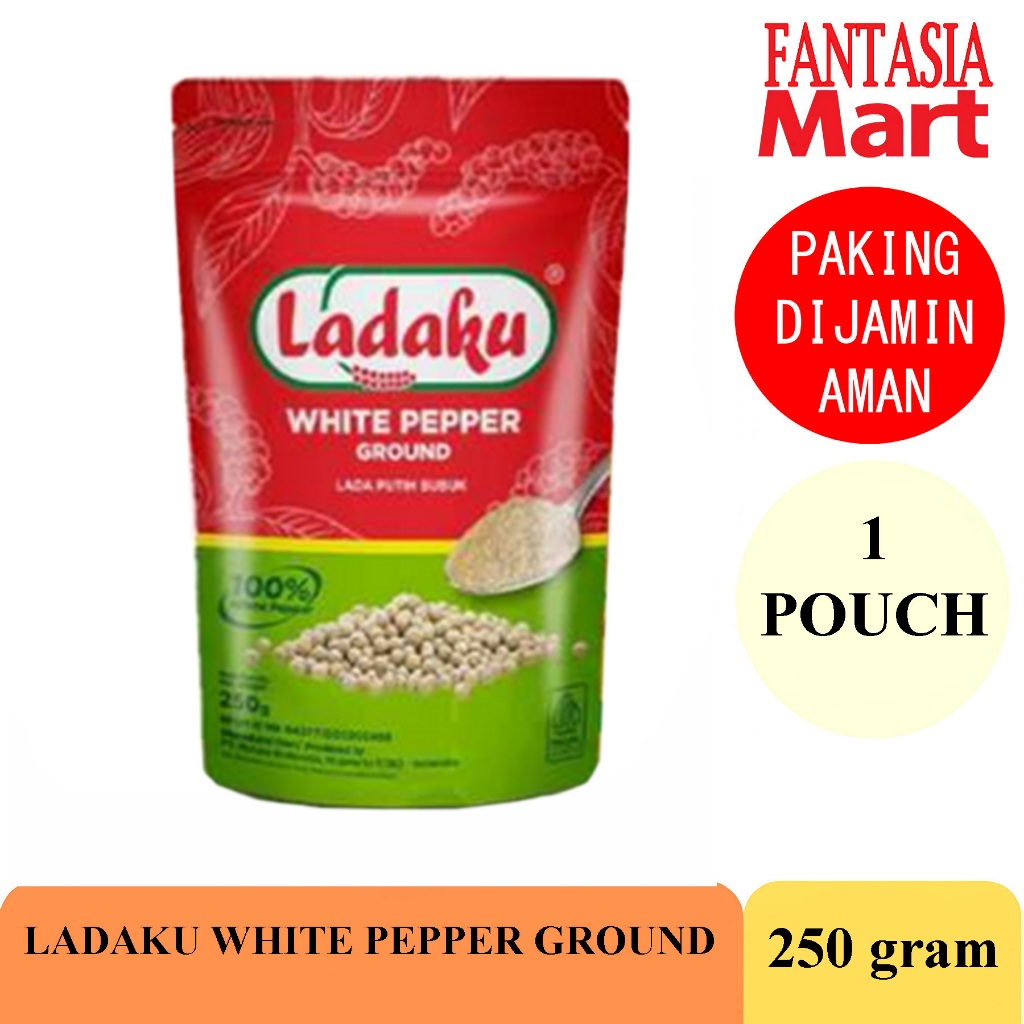 

LADAKU WHITE PEPPER BUBUK MERICA PUTIH 250 GRAM 1 POUCH FUN CORNER DENGAN PAKING AMAN